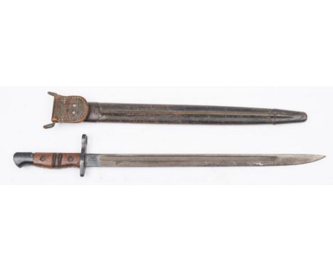 An American WWI period  Remington pattern bayonet:, the single edged fullered blade dated 1917, and stamped with US issue num