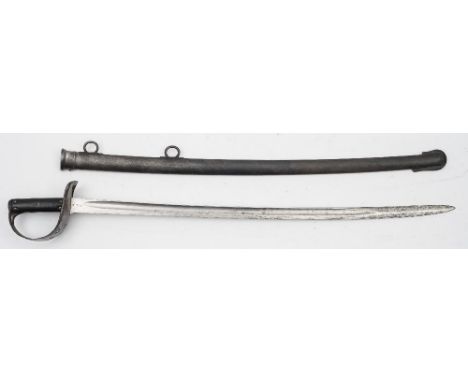An 1882 pattern British Cavalry trooper's sword by Mole:, the single edged fullered blade with War Department stamps and insp
