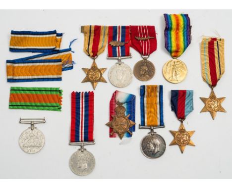 A WWI trio to S-82 Pte J Ralph E Kent R':, 1914-15 Star, War Medal and Victory Medal' together with a WWII  group of three pr