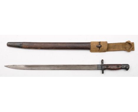 A WWI period British 1907 pattern bayonet by Wilkinson:, issue and date stamped to ricasso with crown and 'GR' cipher, two pi
