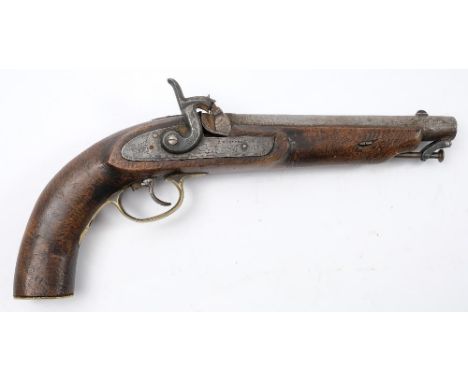 A 19th century percussion cap Officer's pistol by L Hollis &amp; Sons:, previously the property of  Prince Azim Etenadi, gran