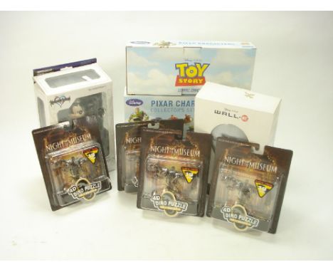 Three sets of Odeon Cinema 'Pixar Character Collectors Sets':, together with a  Kingdom of Hearts Playarts 'King Mickey' figu