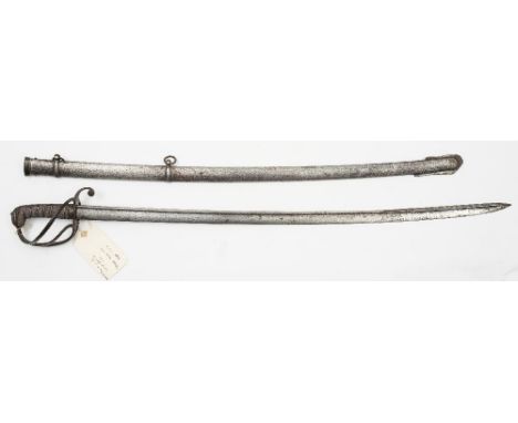 A British 1822 pattern Light Infantry Officer's sword by J G Nutting, London:, the slightly curved pipe backed blade signed a