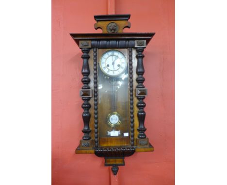 A 19th Century walnut Vienna wall clock 