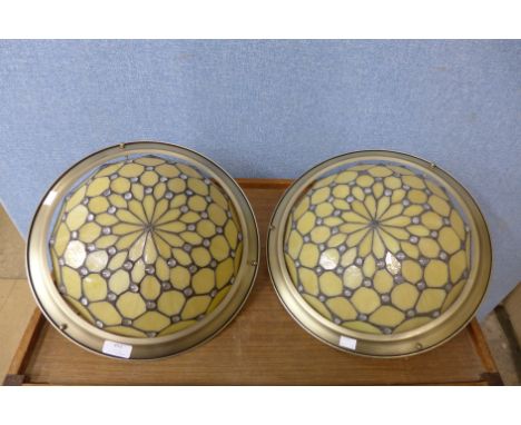 A pair of Tiffany style light shades 