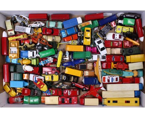 One tray containing a quantity of mixed Matchbox, EFSI. Majorette and similar scale diecast vehicles to include a Majorette W