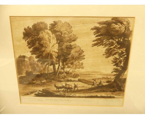 After Claude de Lorrain - etching No. 159, published by John Boydell engraver of Cheapside, 20 x 26cm 