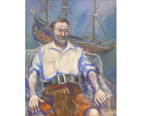 Willison Taylor (1918-2006) - Portrait of Matthew E. Taylor, oil on board, signed and dated '13 March 1978' lower right, with