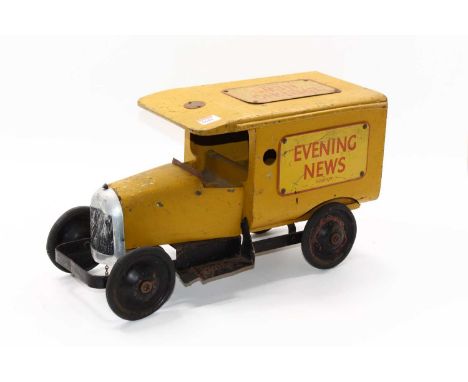 A Line Bros large scale Ford 'Evening News' delivery van circa 1927, having a wooden body and steel chassis, opening rear doo