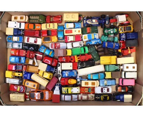 A good selection of various loose Matchbox and Corgi similar scale diecast vehicles to include an Adidas Corgi Juniors Chevro