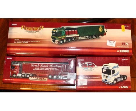A Corgi limited edition 1/50th scale two boxed haulage models to include No. CC14108 DAF 1/5 open curtainside and No. CC13238