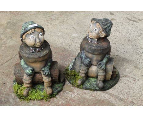 TWO GARDEN ORNAMENTS OF BILL AND BEN THE FLOWER POT MEN 