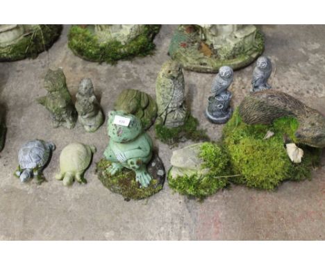 A QUANTITY OF ANIMAL GARDEN ORNAMENTS 