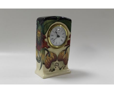 A MOORCROFT MANTLE CLOCK 