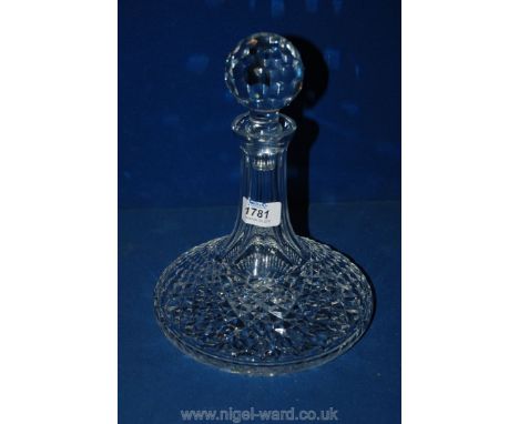 A Waterford crystal glass Ship's Decanter, signed.