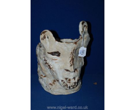 A Studio Pottery mask style Planter.