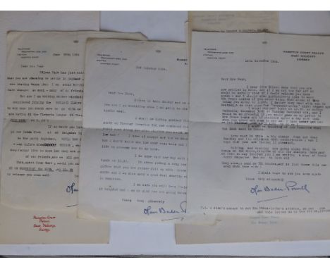 Four typed letters from Olave Baden Powell on Hampton Court Palace headed notepaper dated from the years 1964-1966, principal