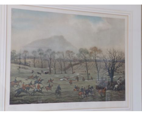 A set of four coloured signed hunting prints by G. D. Giles – 'The Cheshire 1904'.  