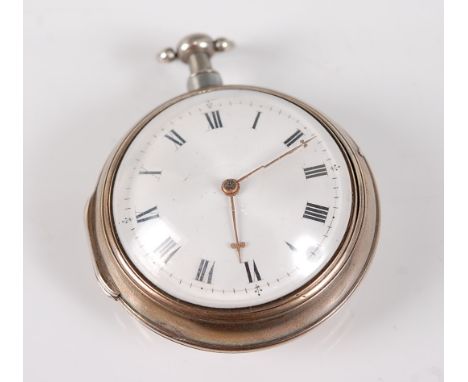 A George III silver pair cased gent's pocket watch, by John Taylor of Derby, the plain cases assayed London 1811, the watch h