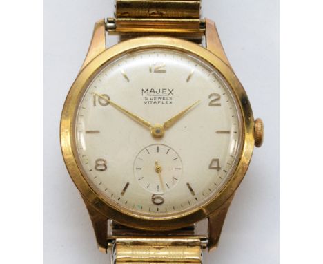Majex, a gold plated manual wind gentleman's wristwatch, 32mm