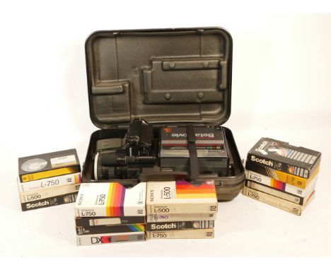 A quantity of reel to reel magnetic tapes, to include Emitape, Scotch Superlife 215, and Scotch 175, together with Scotch VHS