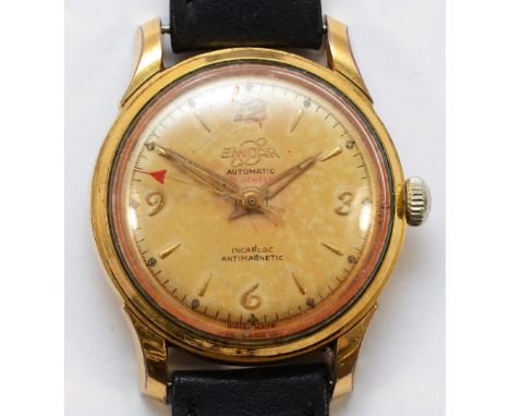 Enicar, a gold plated automatic 21 jewel gentleman's wristwatch, 32mm.Working when catalogued