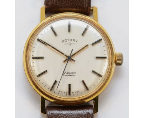 Rotary, a gold plated manual wind gentleman's wristwatch, 34mm.Working when catalogued