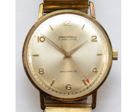 Ingersoll, a gold plated manual wind gentleman's wristwatch, c.1965, 32mm guarantee, case