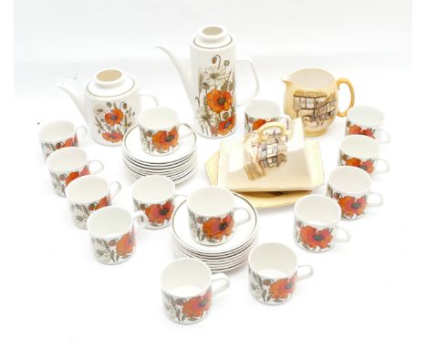 A 1970s Meakin Studio pottery tea &amp; coffee set, together with a selection of ceramic teapots, boxed and unused. (2)