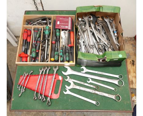 A collection of quality allen keys and Torx tools, makes including Bondhus and Facom, on a wooden cutlery tray with a small t