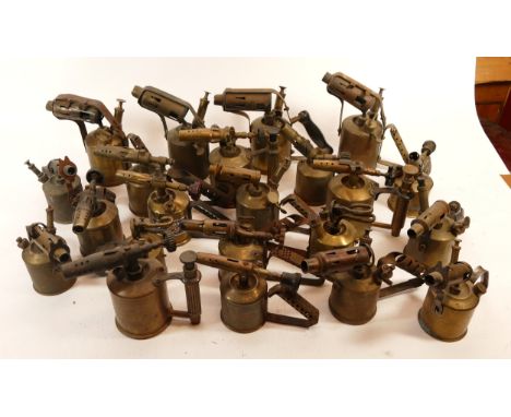 A large collection of vintage blowtorches. (1 box)