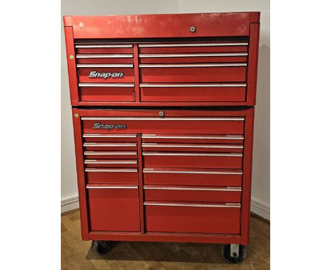 A Snap on Heritage series roller tool chest, top cabinet with roller cabinet base, KRA 4813, 102cm