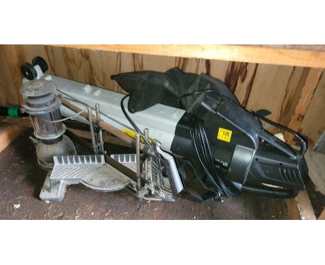 A Mac leaf blower, boxed Tilley lamp, two sash cramps, long ruler and branch lopper.