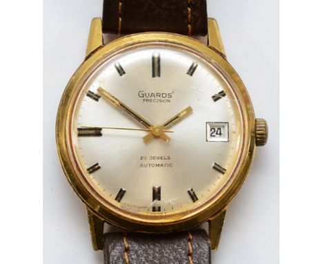 Guards, a gold plated automatic date gentleman's wristwatch, 33mm.Working when catalogued