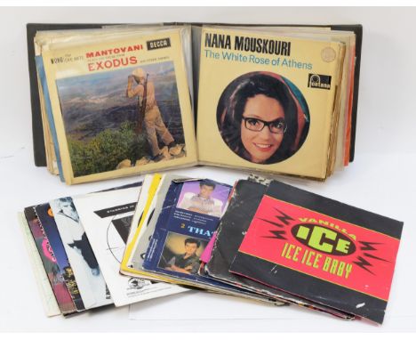 A collection of 7" vinyl records, to include, Ice Ice Baby, Vanilla Ice, Strawberry Fields Forever, Candy Flip, When You Walk