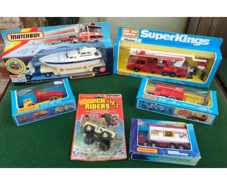 Matchbox models to include mostly SuperKings, K-39 Snorkel Fire Engine, K-24 Scammell Container Truck, K29 Ford Delivery Van,