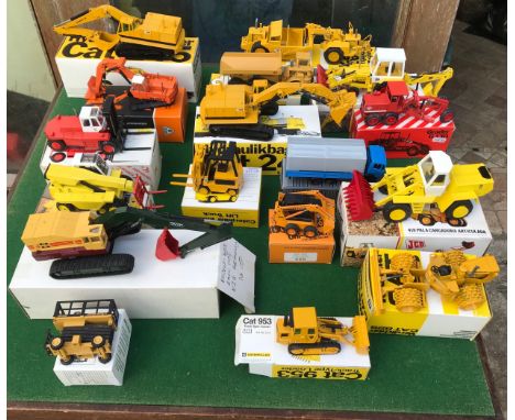 A large collection of diecast toys of mostly NZG Models to include 160 Cat 245 Excavator, 223 Cat 953 Track-Type Loader, 127 