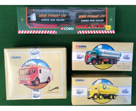 Corgi diecast vehicles to include 59516 Volvo (Eddie Stobart), 97162 Atkinson Elliptical Tanker, 97930 ERF Tanker Blue Circle
