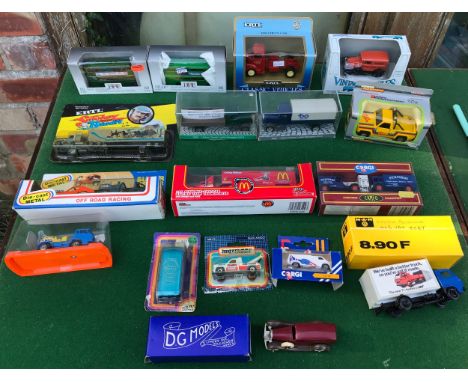 Boxed diecast model vehicles, various makes, E.F.E, Power Champions, ERTL, one matchbox, one Corgi, one DGM and others. (17)C