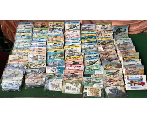 Airfix model aircraft kits 1/72 scale, 69 assorted models, some repeats, sealed packaging to include Seahawk, Tiger Moth, Whi