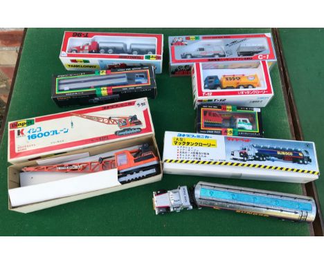 7 x Diapet diecast models to include No. 01528 T-94 Mac Tank-Lorry, 14-0275 1600 crane, 08027 C-1 Nissan Safari 4WD, 144-0924