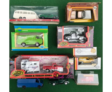 Collection of boxed diecast vehicles from various different brands including, 1722 ERTL The Fall Guy pickup Truck, 1112 Gama 