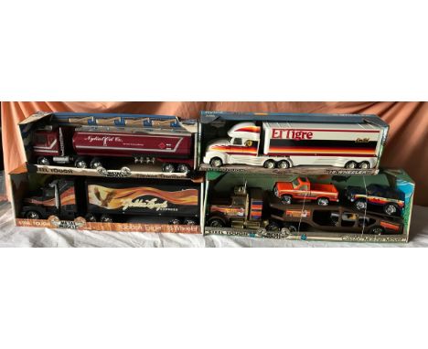Nylint Metal Muscle large scale model trucks x 4 to include 990 Tanker Transport, 360 Golden Eagle 18 Wheeler, 9020 18 Wheele