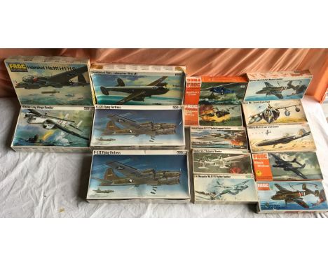 Frog model kit aircraft collection, 15 assorted models, 1/72 scale models.Condition ReportAll boxed, non assembled.