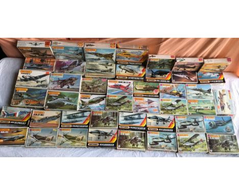 A collection of 45 Matchbox model kit military aircraft 1:72 scale.Condition Report.Boxed, non assembled.