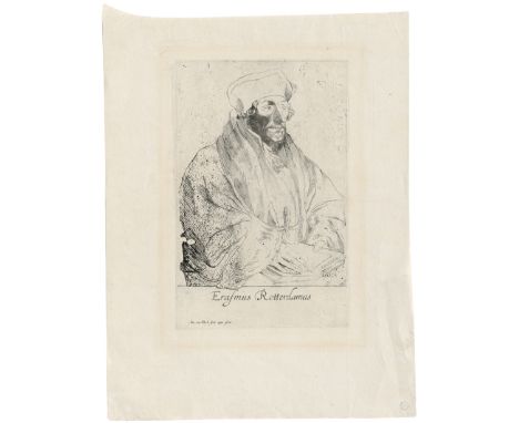 Dyck, Anthony van -- Das Bildnis des Erasmus von Rotterdam. Radierung. 24,3 x 15,6 cm. Hollstein 5 II (von IV), Turner (New H