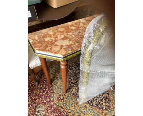 Faux Marble top hall table with matching wall mirror 