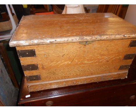 Antique Pine Trunk 27 x 15 inches 14 inches tall