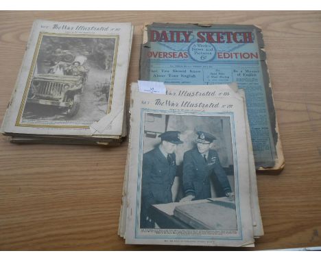 The War Illustrated mixture of Vols 6 / 7 and 8 1940s and Daily Sketch Overseas Edition