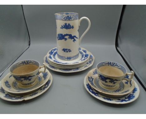 Booths oriental china, 2 trio's, jug, 5 cake plates and 1 side plate/ cake serving plate. There are some chips, cracks and st